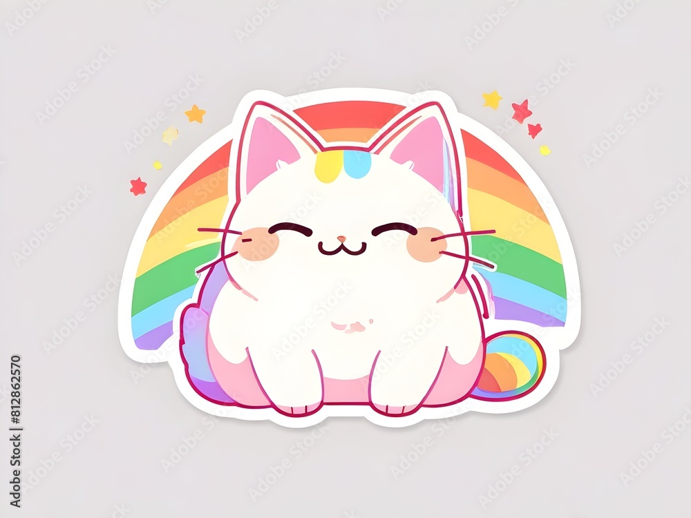 Cute Rainbow Cat Illustration Art Cute Rainbow Cat Illustration Art