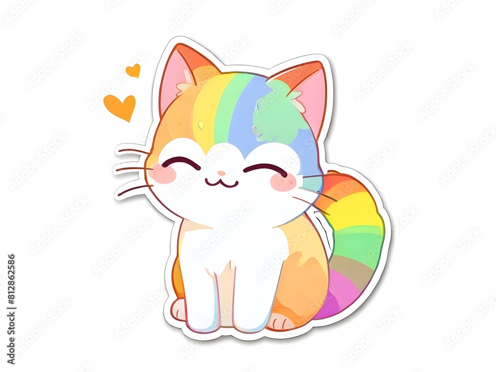 Cute Rainbow Cat Illustration Art Cute Rainbow Cat Illustration Art