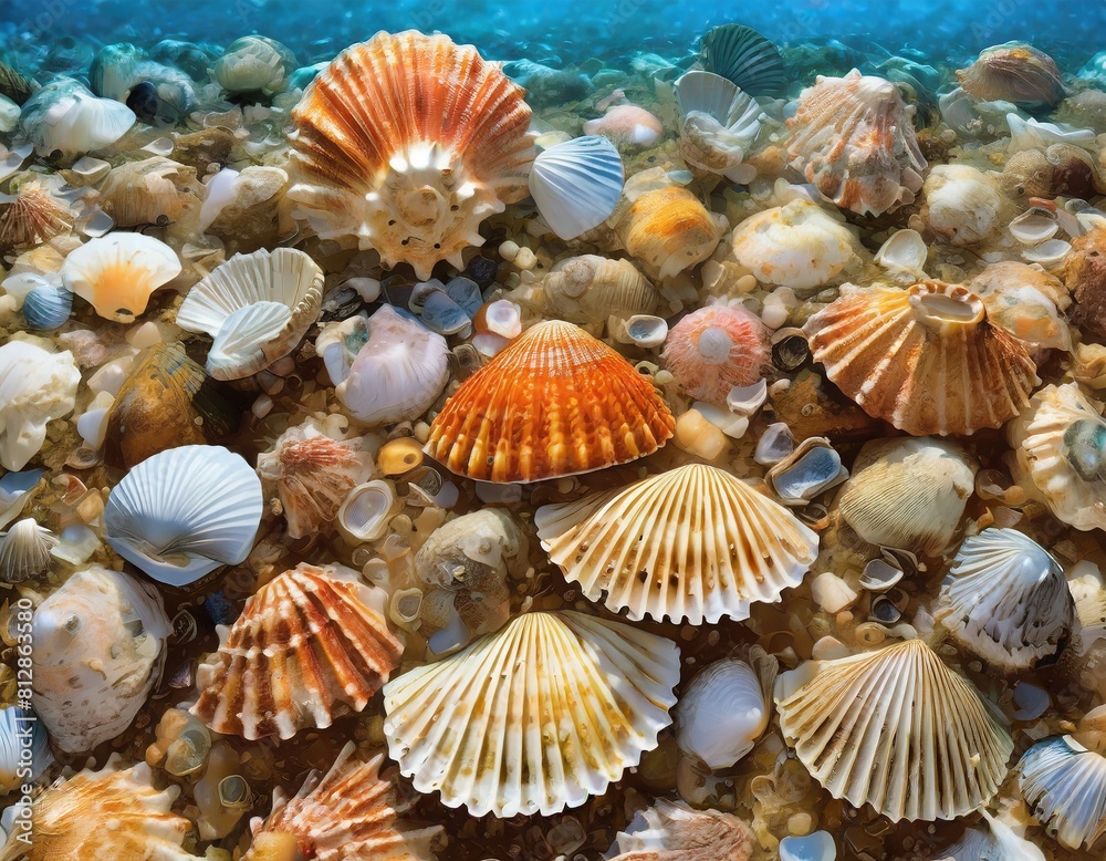 texture of small seashells close-up texture of small seashells close-up