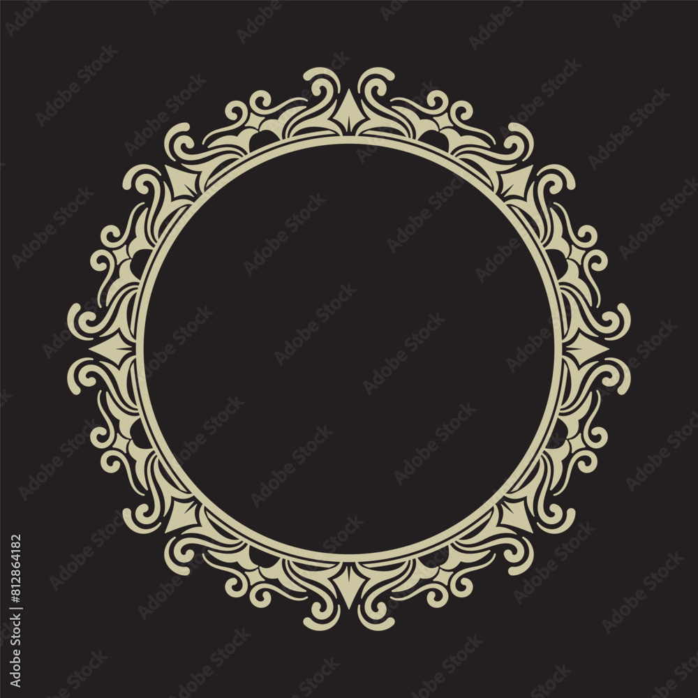 Ornamental round frame design, for logo and text Ornamental round frame design, for logo and text