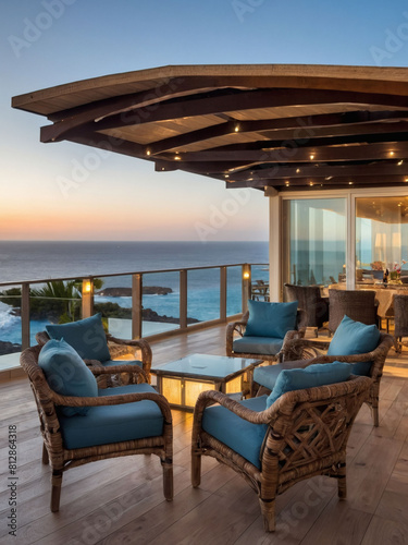 Seaside Retreat  Resort Interior with Patio Terrace Offering Spectacular Ocean Views