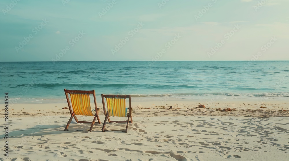 Amazing beach Chairs on the sandy beach sea Luxury summer holiday and vacation resort hotel for tourism Inspirational tropical landscape Tranquil scenery relax beach beautiful landscap : Generative AI Amazing beach Chairs on the sandy beach sea Luxury summer holiday and vacation resort hotel for tourism Inspirational tropical landscape Tranquil scenery relax beach beautiful landscap : Generative AI