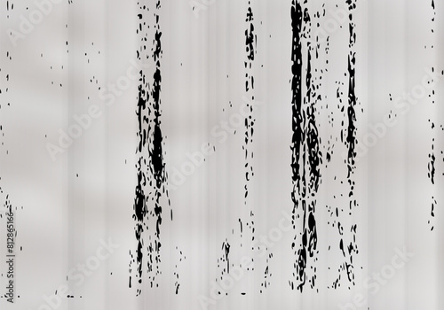 Photocopy or print paper with a grunge overlay with noise and ink streaks. Mud-textured paper. Black and white vector bg