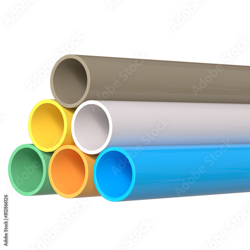 3d realistic PVC PPR pipe rendering for plumbing work. 