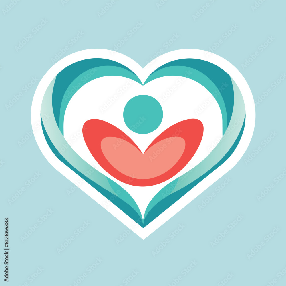Two people are enclosed in a heart shape, symbolizing unity and connection, A clean logo of a heart to represent self-care and self-love Two people are enclosed in a heart shape, symbolizing unity and connection, A clean logo of a heart to represent self-care and self-love