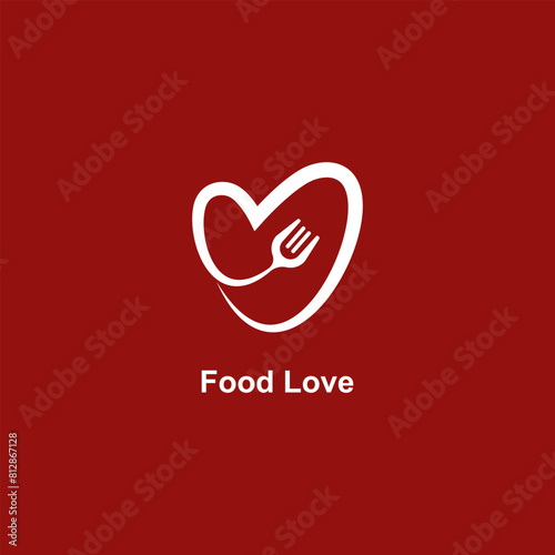 Food love logo symbol icon vector 