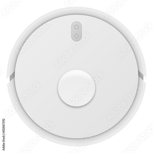 Robot vacuum cleaner. For cleaning the room, home, smart, with sensors. Vector illustration.
