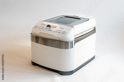 An innovative bread maker offering gluten-free and artisan dough settings along with a programmable timer isolated on a solid white background.