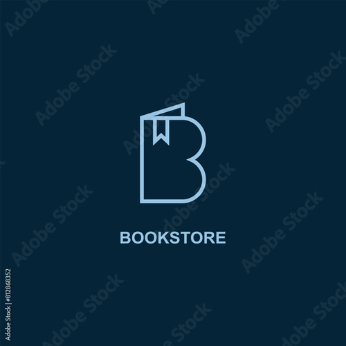 Letter B book logo symbol vector 