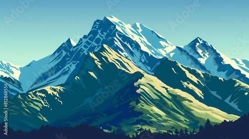 low square mountain ridge Stock vector illustration