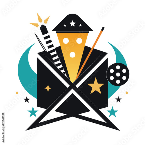A minimalist logo design for a movie production company, featuring sleek typography and abstract film reel motif, A minimalist logo capturing the essence of movie magic, minimalist logo