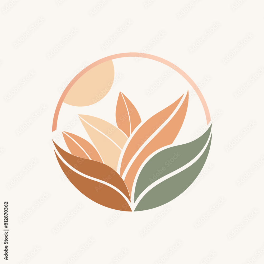 A sophisticated logo design incorporating delicate leaves for a natural beauty brand, A minimalist logo for a natural beauty brand with a soft, muted color palette A sophisticated logo design incorporating delicate leaves for a natural beauty brand, A minimalist logo for a natural beauty brand with a soft, muted color palette
