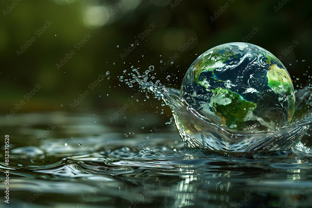 Planet earth surrounded by nature and clean water. Planet earth surrounded by nature and clean water.