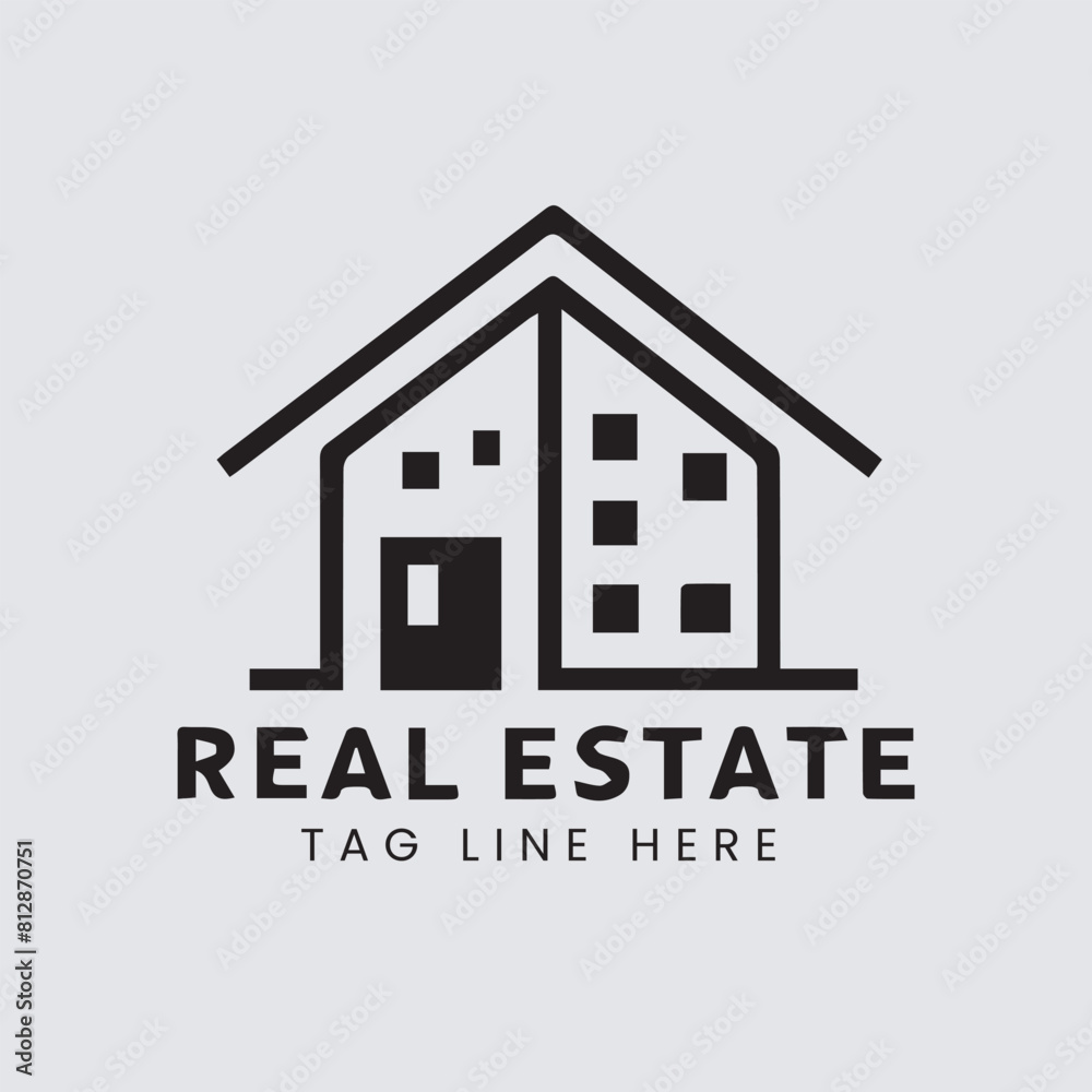 Real estate logo design. Rent, Use For sale of real estate vector logo, House cleaning, home security, real estate auction. Vector building logo concept. Real estate logo design. Rent, Use For sale of real estate vector logo, House cleaning, home security, real estate auction. Vector building logo concept.