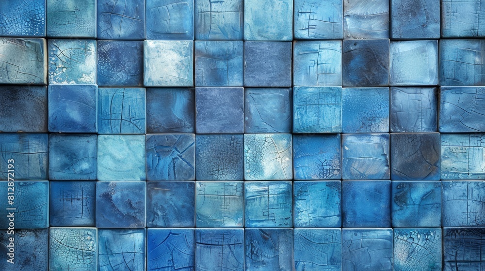 Blue wooden 3D wall paneling. Blue wooden 3D wall paneling.