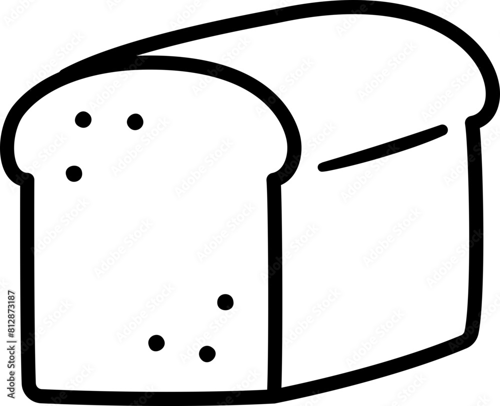 Hand drawn bread loaf doodle icon. Black and white drawing, vector clip ...