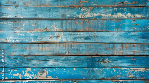 Blue painted wooden planks background texture