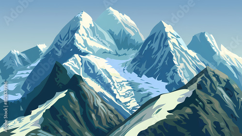 low square mountain ridge Stock vector illustration