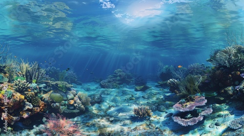 Vibrant underwater panorama of a tropical reef, AI Generative hyper realistic 