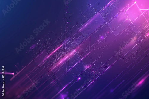 Futuristic Digital Landscape: Dynamic Pink and Purple Light Patterns Over Dark Background