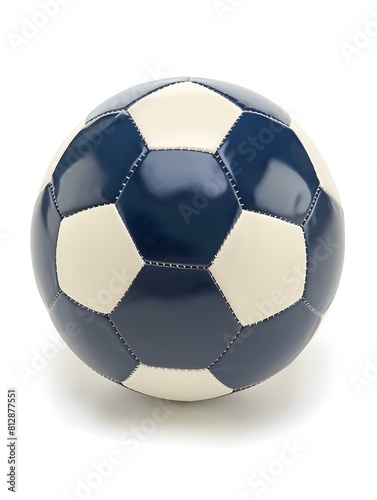 Isolated blue and white colored Soccer Ball on a white Background