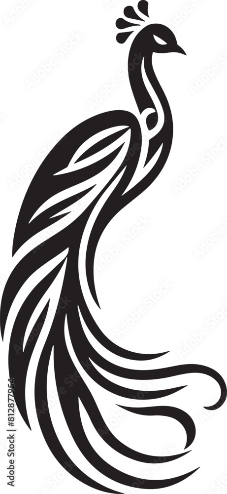 Fototapeta premium Peacock bird animal vector icon illustration.