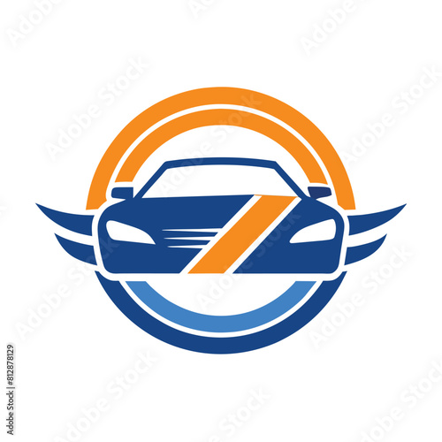 A car modified with wings on its sides for a futuristic and innovative design concept, An abstract interpretation of the automotive industry, minimalist logo