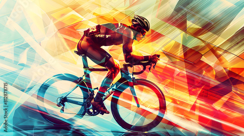 abstract graphic bicycle racing sports wallpaper for web design banner copy space