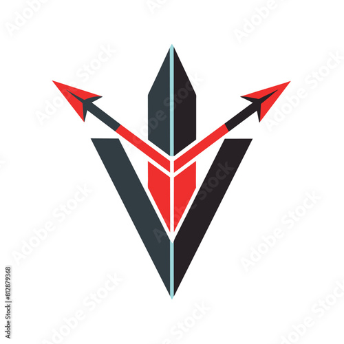 A minimalist logo design featuring red and black arrows in a vector template, arrow logo design vector template, minimalist logo