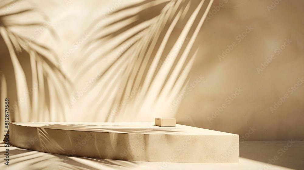 Minimal product placement background with palm shadow on plaster wall Luxury summer architecture interior aesthetic Creative boho concept home product platform stage mockup : Generative AI Minimal product placement background with palm shadow on plaster wall Luxury summer architecture interior aesthetic Creative boho concept home product platform stage mockup : Generative AI