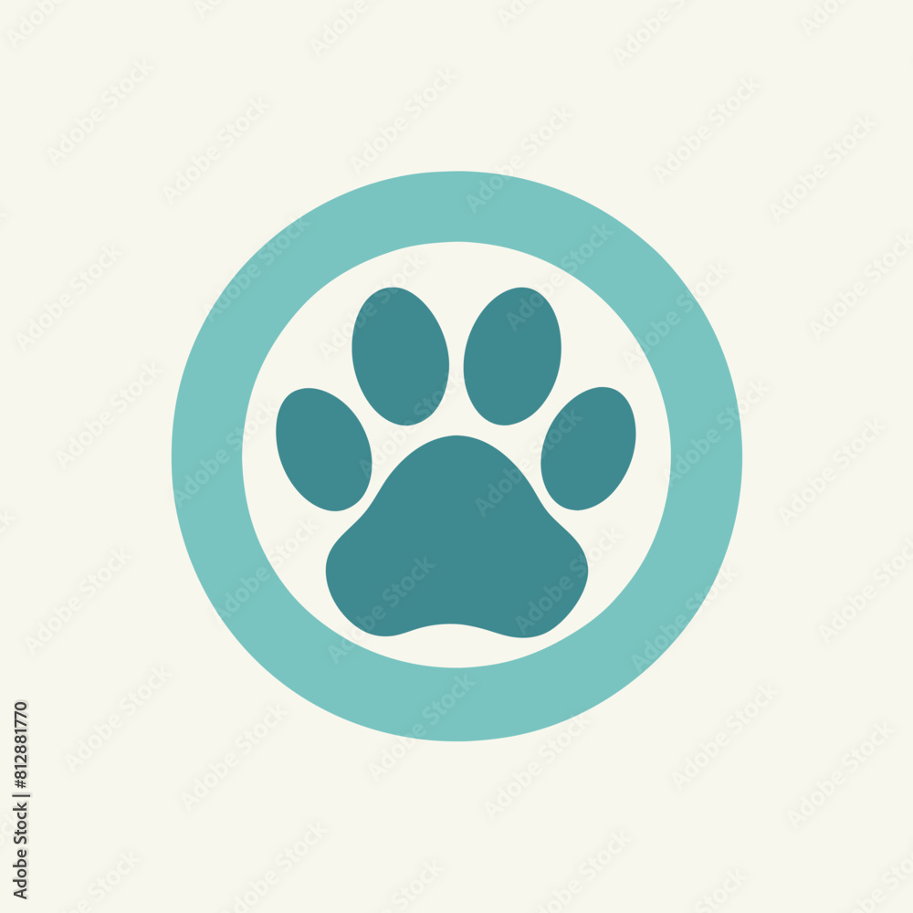 A dogs paw placed inside a circle on a white background, Craft a minimalist logo highlighting a single pet paw in a clean and uncomplicated design A dogs paw placed inside a circle on a white background, Craft a minimalist logo highlighting a single pet paw in a clean and uncomplicated design