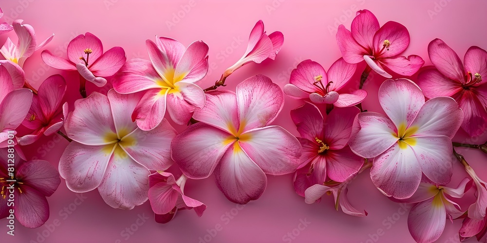 Capturing the Elegance: Top-Notch Flat Lay Image of Pink and White Flowers on a Pink Background. Concept Flat Lay Photography, Floral Arrangement, Pink Theme, Elegance Highlighted Capturing the Elegance: Top-Notch Flat Lay Image of Pink and White Flowers on a Pink Background. Concept Flat Lay Photography, Floral Arrangement, Pink Theme, Elegance Highlighted