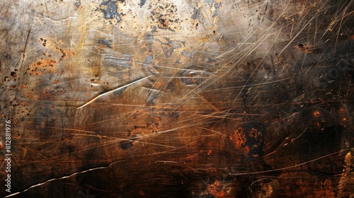 The image is a dark, rusty metal texture with scratches and cracks. It could be used as a background for a website or app, or as a texture for a 3D model.