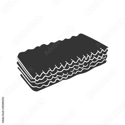 Lasagne Icon Silhouette Illustration. Italian Pasta Vector Graphic Pictogram Symbol Clip Art. Doodle Sketch Black Sign.