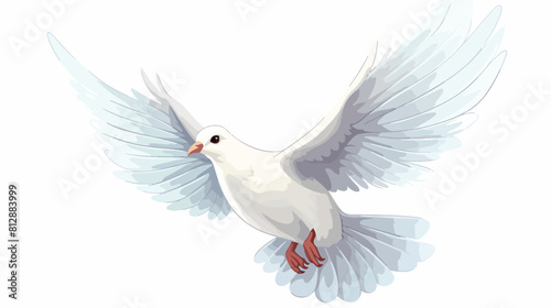Free flying white dove sketch style vector illustra © visual
