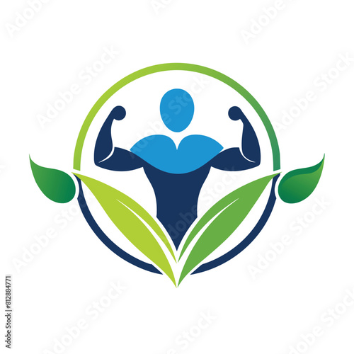 A dynamic logo design representing strength and power for a bodybuilding company, Create a sleek logo that embodies the idea of wellness and strength
