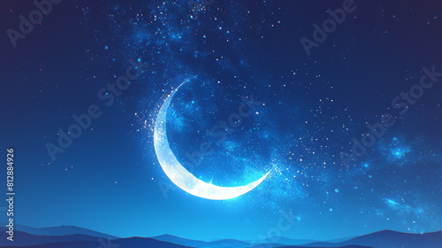 Celestial Serenity: Majestic Moonlit Night Sky