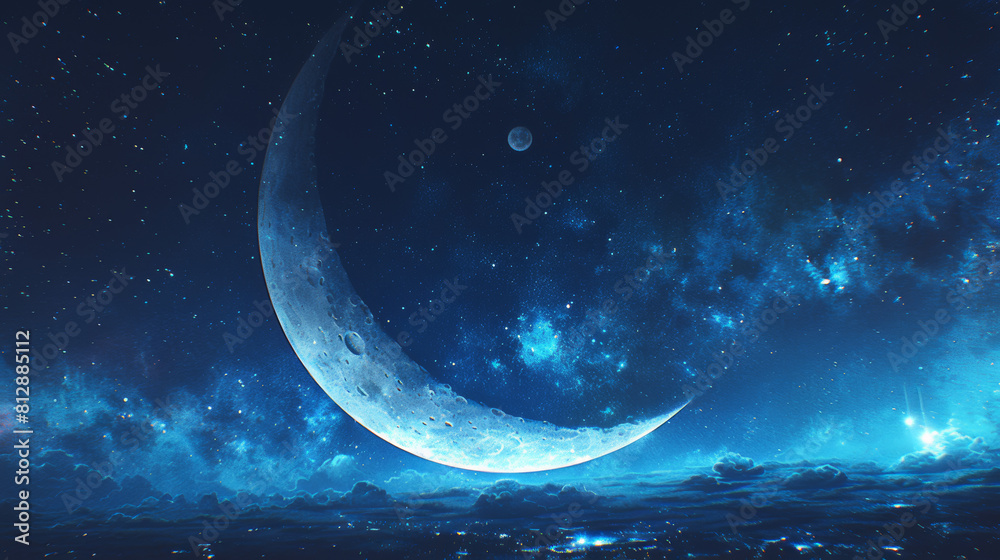 Celestial Serenity: Majestic Moonlit Night Sky Celestial Serenity: Majestic Moonlit Night Sky