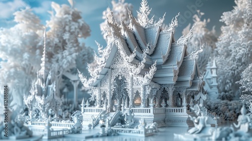 wat rong khun temple hyper realistic  photo