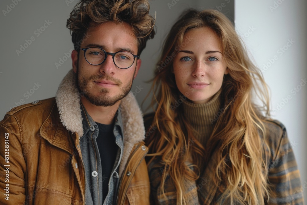 Romantic couple in warm hugs in autumn clothes. Romantic couple in warm hugs in autumn clothes.