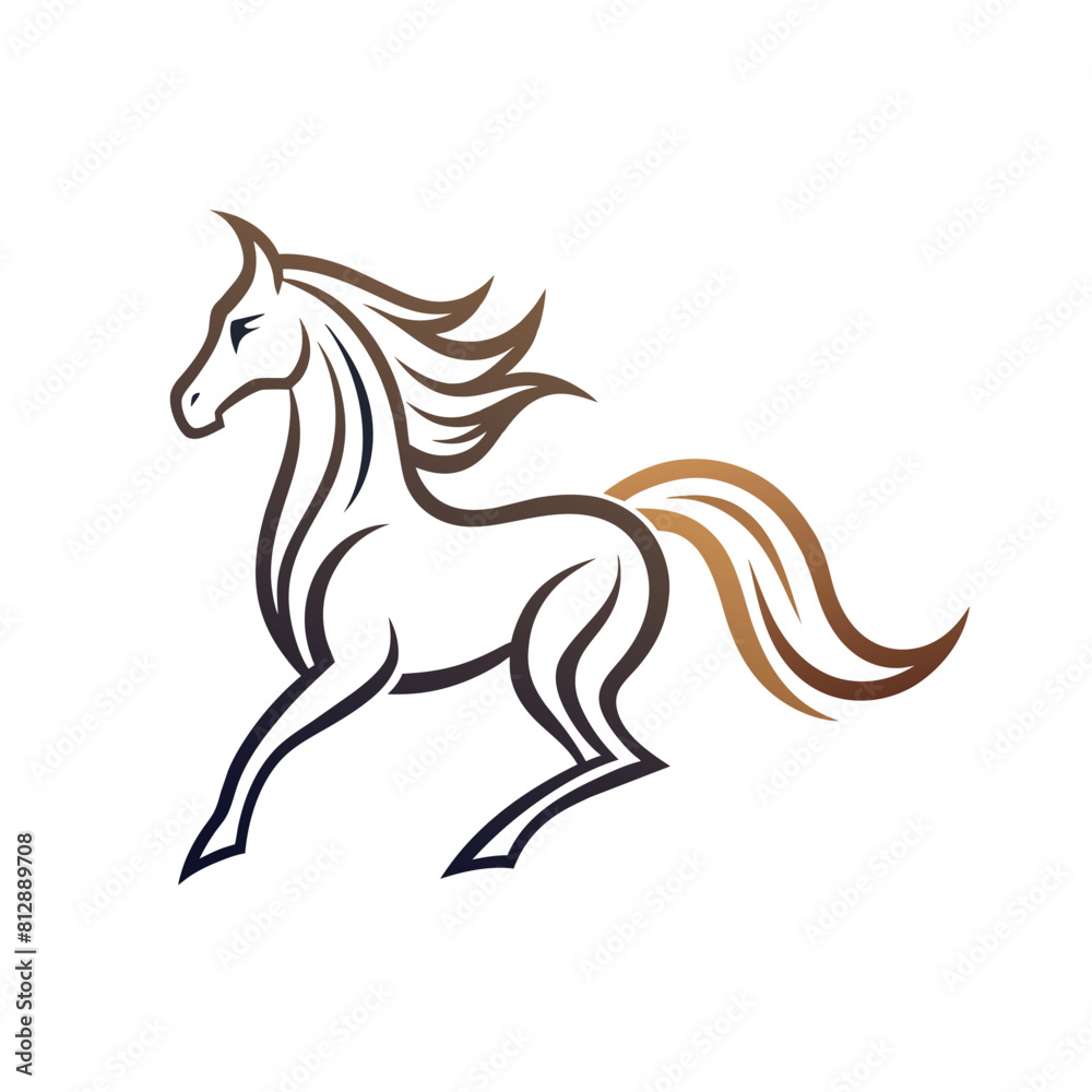 A horse in full gallop against a white backdrop, showcasing its grace and power, Elegant line art depicting a horse in motion, minimalist logo A horse in full gallop against a white backdrop, showcasing its grace and power, Elegant line art depicting a horse in motion, minimalist logo