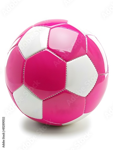 Isolated magenta and white colored Soccer Ball on a white Background