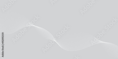 Technology abstract wave dots lines on white background Vector wavy halftone lines pattern smooth curve flowing dynamic gradient background. futuristic graphic energy sound waves technology concept.