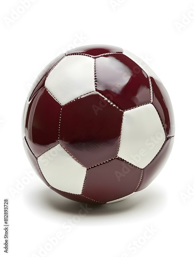 Isolated red and white colored Soccer Ball on a white Background