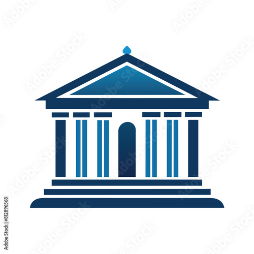 Courthouse building featuring columns and a roof in a sleek and professional design, Sleek and professional take on a courthouse building, minimalist logo