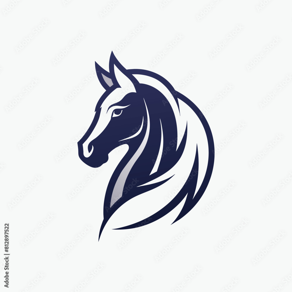 A horses head subtly emerges from a white background, showcasing its distinctive features with elegance, Subtle use of negative space to create a horse outline, minimalist logo A horses head subtly emerges from a white background, showcasing its distinctive features with elegance, Subtle use of negative space to create a horse outline, minimalist logo