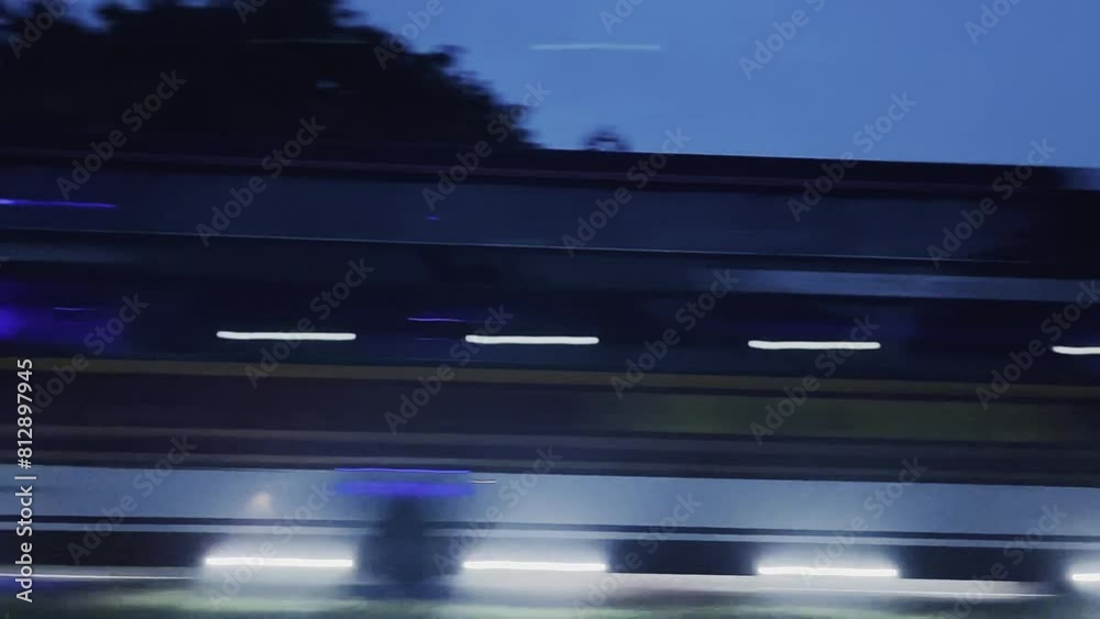 Speed travel in a highway at late evening Speed travel in a highway at late evening