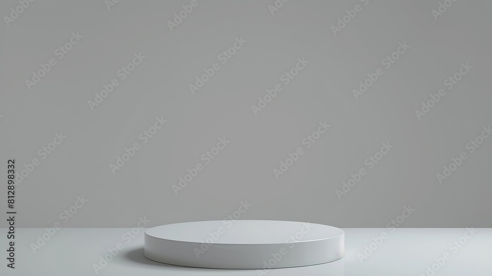 White blank empty podium isolated on gray background : Generative AI White blank empty podium isolated on gray background : Generative AI