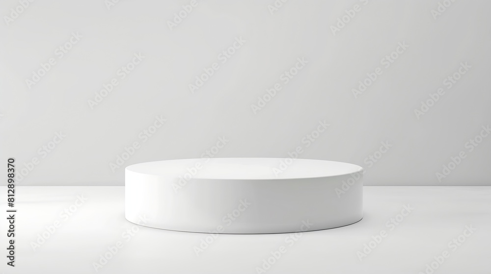 White podium mockup cylinder shape isolated on white background Pedestal stage or platform for product presentation with empty space for display photo template : Generative AI White podium mockup cylinder shape isolated on white background Pedestal stage or platform for product presentation with empty space for display photo template : Generative AI