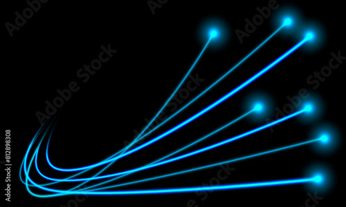 Abstract blue light technology speed dynamic on black design creative background vector